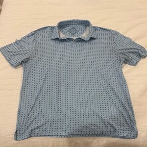 BURLEBO Light Blue Patterned Polo Shirt